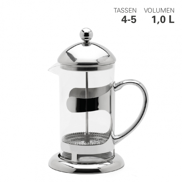 Pressfilterkanne Glas/Edelstahl 1 L