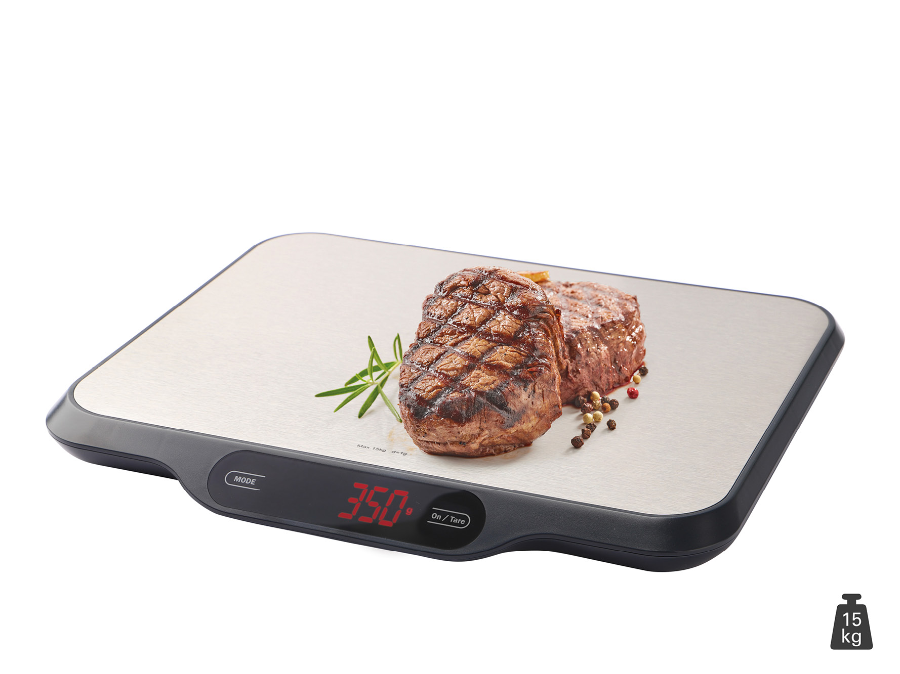 Küchenwaage Profi bis 15 kg mit Edelstahloberfläche