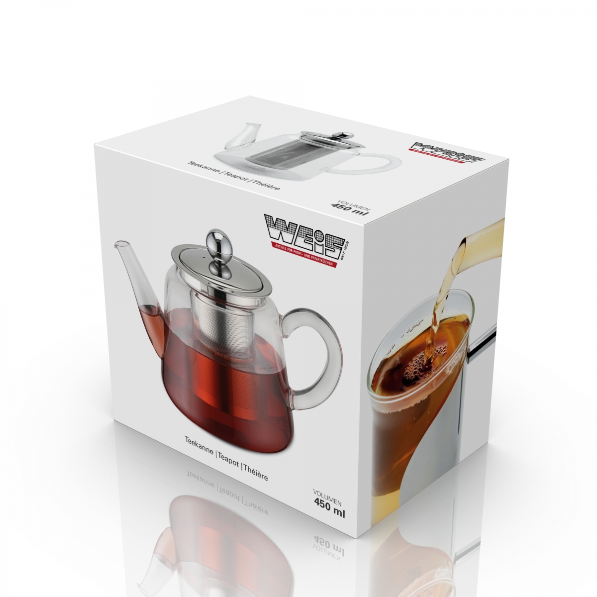 Teekanne Aus Glas 450 Ml – Inkl. Edelstahl-Filter