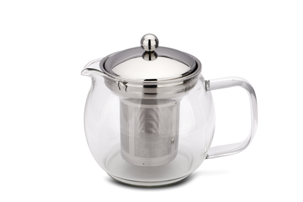 Teekanne aus Borosilikatglas mit Teefilter 0,6 L