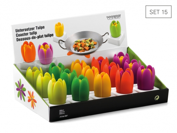 Untersetzer Tulpe Display mit 15 St.