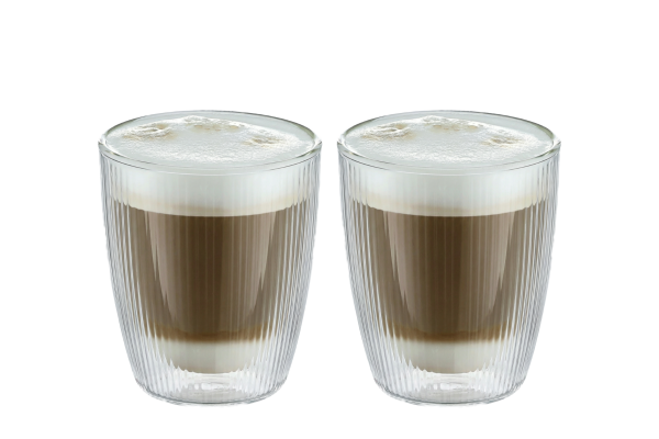 Gläser doppelwandig gerillt L 220 ml Set 2