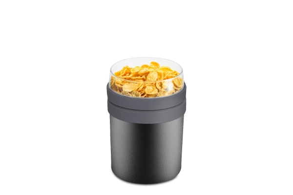 Lunchbox zweiteilig schwarz 0,5 L + 0,15 L