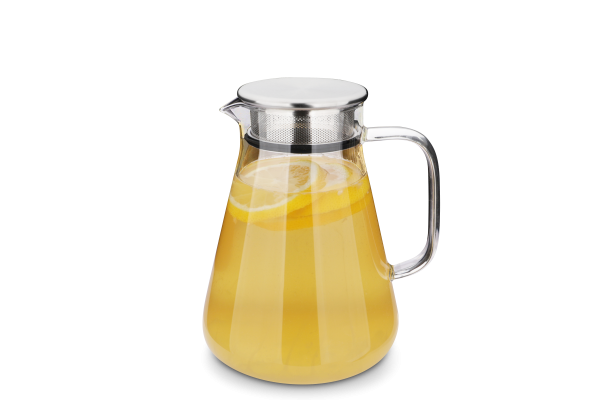 Teekanne aus Borosilikatglas mit Filter im Deckel 1,2 L